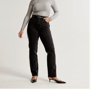 Abercrombie & fitch black the ultra high rise 90’s jeans 27 4 regular split hem